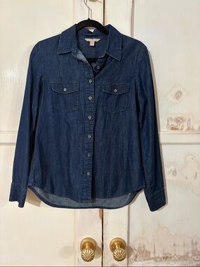 Banana Republic Dark Blue Denim Button-Down Shirt